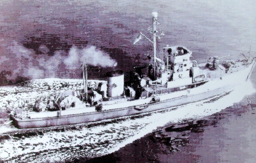 YMS-192 was the 136-foot, wooden minesweeper he served on during the end of the war in the Pacific. Photo provided